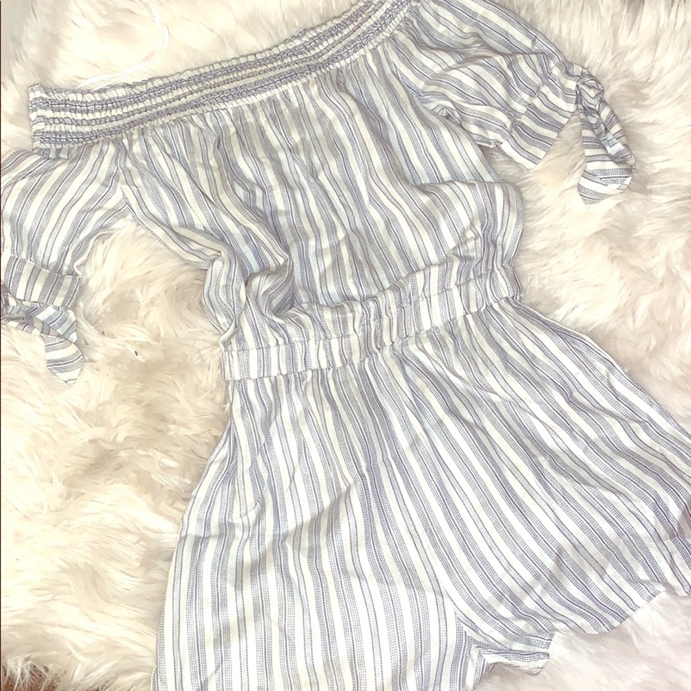 White and blue romper
